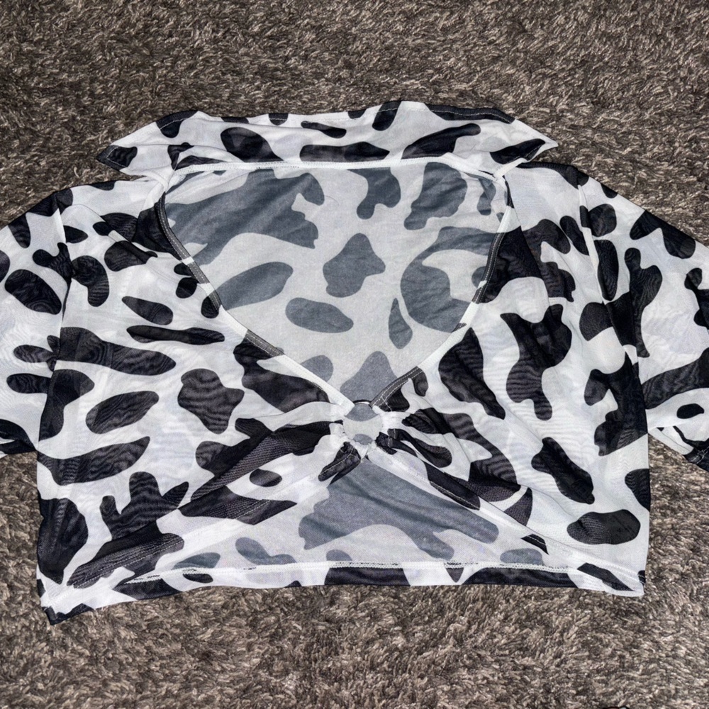 SHEIN Cow Print Swim Coverup